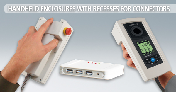 Handheld enclosures with connector recess